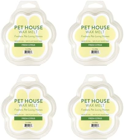 Fresh Citrus Scented Wax Melts Plant-Based Wax, 4 Pack Pet House by OneFurAll