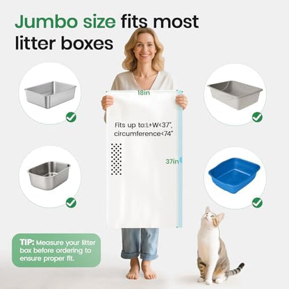 Sifting litter bags with 7-Day Litter System, Heavy Duty Thickened litter liners, 37x18 Inch (28 Pack) For Most Litter Boxes and Cat Supplies - Image 5