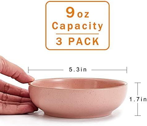 Ceramic Cat Bowls, Howise Pet Bowl Cat Dishes for Food and Water, 5.19 in Cat Food Bowl 3 Pack Pet Dishes for Cats Puppy, Matte Pink Finish - Image 4