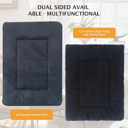 Reversible Dog Bed Mat with Plush and Corn Velvet,Soft Warm Pet Cushion, Dual Purpose Washable Sleeping Mattress Bed for Small Medium Large Dog and Cat XB004 (42"x28", Dark Grey) - Image 5
