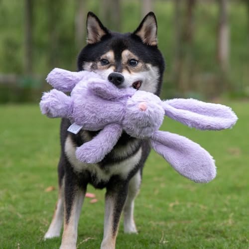 Best Pet Supplies Bunny Buddy Squeaky Plush Dog Toy - Purple, Small - Image 6