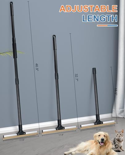 Carpet Rake for Pet Hair Removal, Reusable Dog Hair Remover with 47" Handle, Pet Hair Removal Tool with Innovative Metal Edge Design for Carpets, Rugs, Stairs, Pet Tower & Hard-to-Reach Places - Image 5