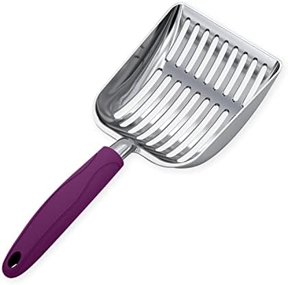 WePet Cat Litter Scoop, Aluminum Alloy Sifter, Kitty Metal Scooper, Deep Shovel, Long Handle, Poop Sifting, Kitten Pooper Lifter, Durable, Heavy Duty, for Litter Box by WePet