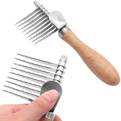 Pet Dematting Comb & Rake Brush for Dogs and Cats, Undercoat Deshedding Tool with Stainless Steel Teeth,Dog Grooming Brush for Long/Short Haired Dogs Cats by Unknown