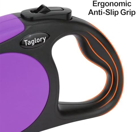 Taglory Retractable Dog Leash, One-Handed Brake, 16ft, Up to 44 lbs, Purple - Image 6