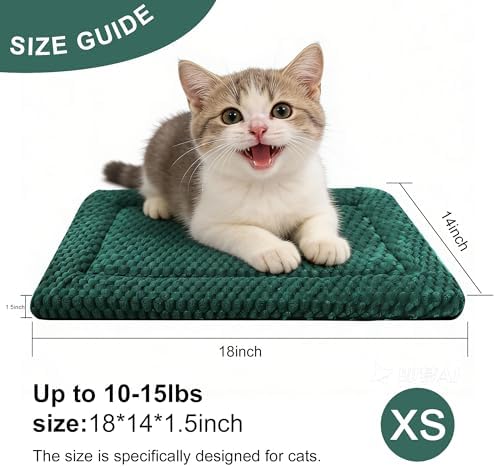Dog Bed Mat – Soft & Comfortable Dog Kennel Pad for Crate – Durable Crate Bed & Mat for Dogs & Cats (Dark Green, XS(18"*14"*1.5")) - Image 5