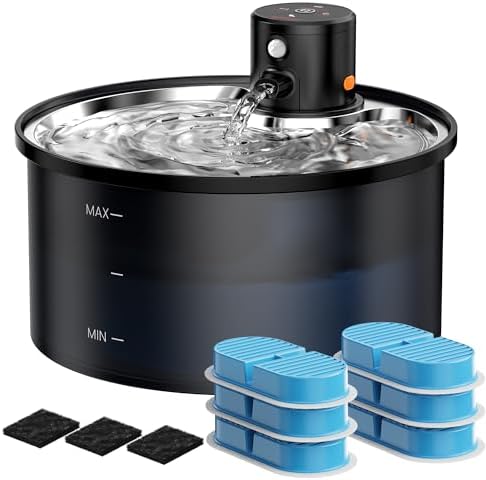 Battery Operated Cat Water Fountain: Wireless Pet Fountain with Filter by VKIMISS