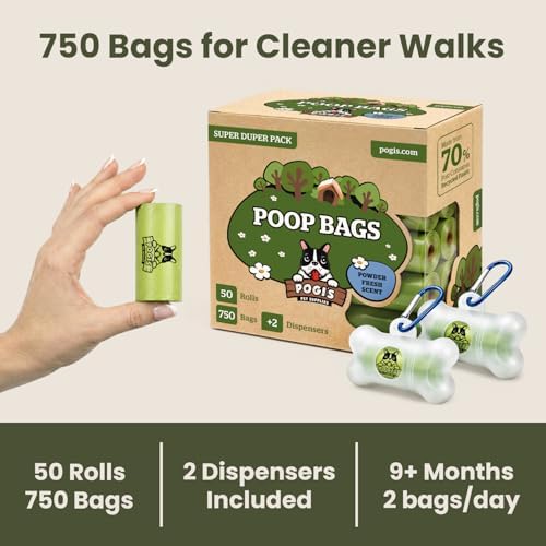 Pogi’s Dog Poop Bags – Leak-Proof & Extra Thick Pet Waste Bags with 2 Holders (Fresh Scent, 50 Rolls, 750-Count) - Image 6