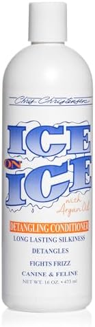 Chris Christensen Ice on Ice Detangling Dog Conditioner, Groom Like a Professional, Dematts, Moisturizes, Creates Long Lasting Silkiness, All Coat Types, Made in USA, 16oz by ChrisChristensen