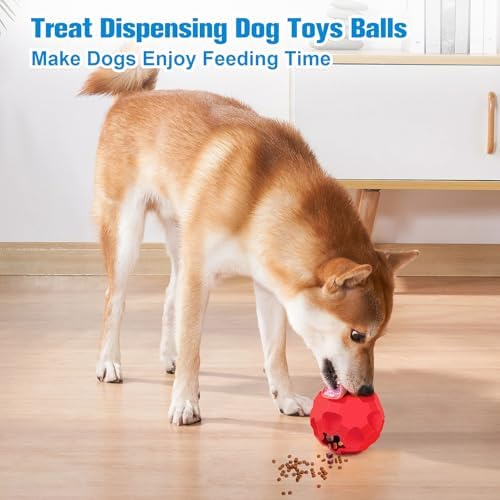 2 Pack Dog Toy Balls for Aggressive Chewers, Treat Ball and Squeaky Ball - Image 7