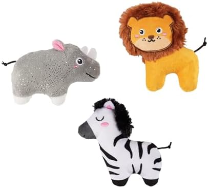 Fringe Studio Plush Dog Toy, 3 Pieces Set, Meet ME AT THE Zoo, Pet Shop Collection (662175) by FringeStudio