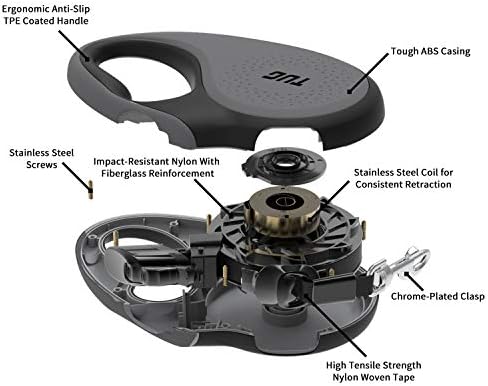 TUG Original Retractable Dog Leash, 16 ft (Medium, Grey) - Image 2
