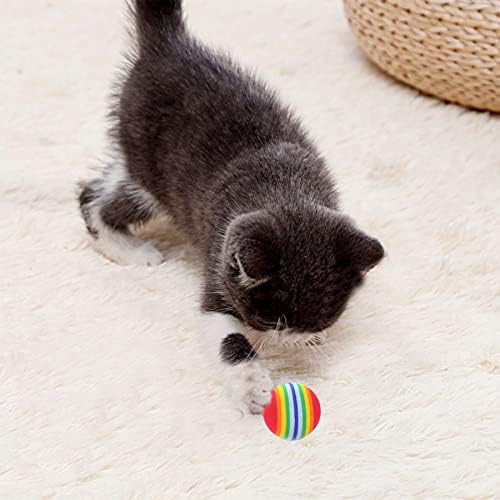 PET SHOW 50pcs 1.38" Cat Toy Balls Interactive for Indoor Cats Red Rainbow Soft EVA Foam Kittens Favorite Toys 35mm Dia. Small Dogs Puppies Toy Balls Bulk Activity Chase Quiet Play Sponge Ball - Image 2