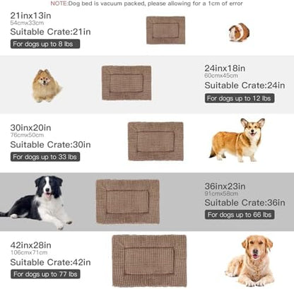 BVAGSS Dog Bed Mat,Reversible Crate Pad, Memory Foam Beds, Soft Warm Pet Cushion for Small Medium Dogs, Washable Pet Sleeping Mattress Kennel Bed Pad XH079 (42''x28''x1.6'',Brown) - Image 5