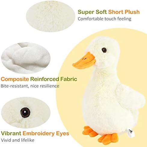 Pawaboo Squeak Plush Duck Dog Toy, Large 12'' Soft Stuffed Duck Pet Toys - Image 4