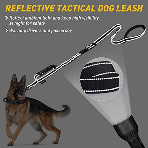 AUBELL Tactical Dog Leash Heavy Duty,4-6ft No Pull Bungee Leash,Black - Image 3