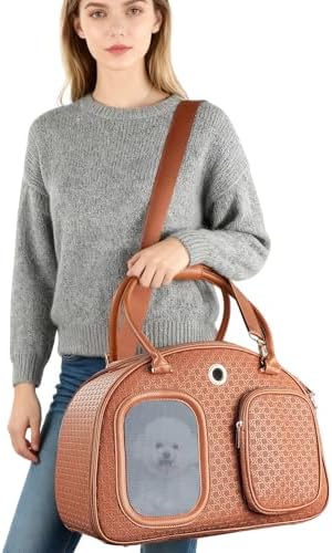 Dog Purse Carrier for Small Dogs, Airline Approved Pet Carrier Purse with Mesh Windows, Soft-Sided Travel Bag for 5–9 lbs Puppy & Cats, Lightweight Tote for Travel & Daily Outings - Image 2