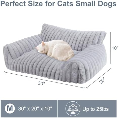 Dog Beds for Small Dogs, Cat Dog Couch Bed for Indoor Cats, Dog Sofa,M,Grey - Image 5