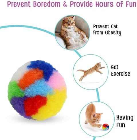 Ethical SPOT Kitty Yarn Puffs Colorful Woolen Yarn Cat Toy Contains Catnip 1.5" Pack of 4 Pet - Image 6