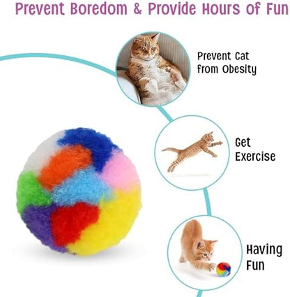 Ethical SPOT Kitty Yarn Puffs Colorful Woolen Yarn Cat Toy Contains Catnip 1.5" Pack of 4 Pet - Image 6