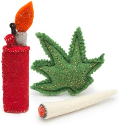 Glaciart One Catnip Joint, Leaf and Lighter Cat Toy Set | Cat Crack for Funny Kittens, Stimulating Toys for Boredom, Exercise & Play | Filled w/Organic Catnip to Excite/Calm Kitty | Organic Idea by GlaciartOne