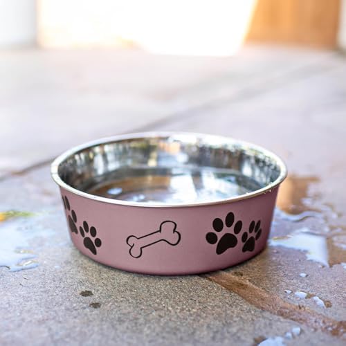 Loving Pets Bella Dog Bowls- Stainless Steel Dog & Cat Bowls - Spill Proof Dog Food Bowl, Cat Bowl, Puppy Essentials & Pet Supplies Great for Home & Travel (Large 35-65 lbs, Grape) - Image 6