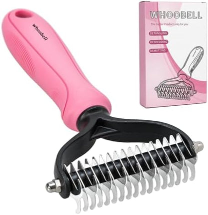 Undercoat Rake for Dogs, whoobell 2 Side Undercoat Brush for Deshedding and Dematting for Dog Cat Rabbit, Professional Pet Grooming HairTools, Removes Loose Undercoat and Nasty Shedding by FollowThisBrand