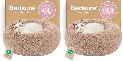 Bedsure Calming Cat Beds Donut Round Washable Kitten Bed,20 inches 2 Pack by Unknown