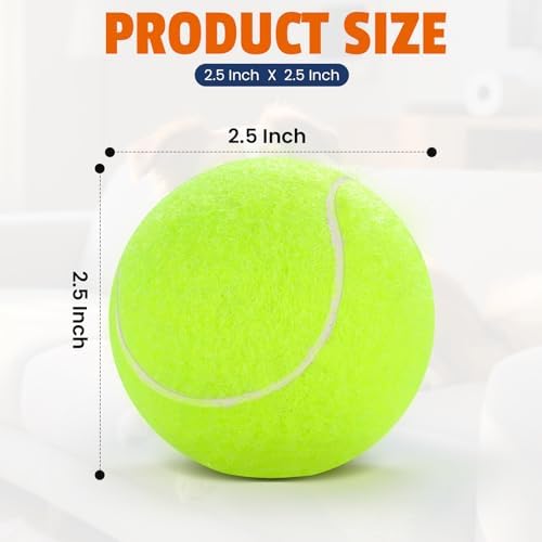 FURWEY Yellow Tennis Balls for Dogs, 2.5 inches, 80 Pack, Non Squeaky - Image 2