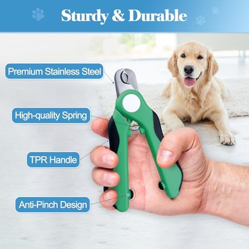 Swihauk Heavy Duty Dog Nail Clippers and Trimmers, Professional Pet Nail Clippers with Nail File for Dogs Cats Small Animal, Claw Clippers with Safety Guard to Prevent Over-Cutting, Green - Image 5