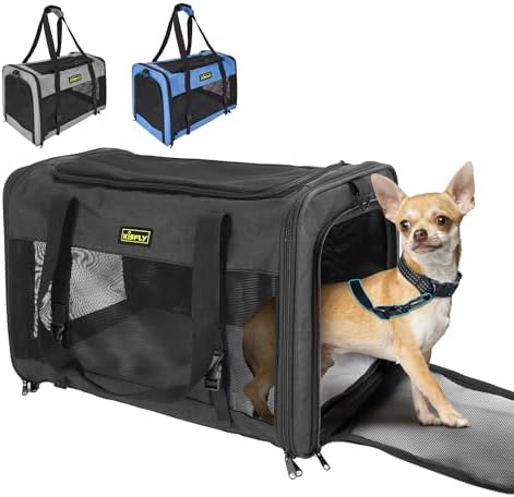 Cat Carrier 20"x13"x13", Foldable Soft-Sided Travel Pet Bag by KISFLY