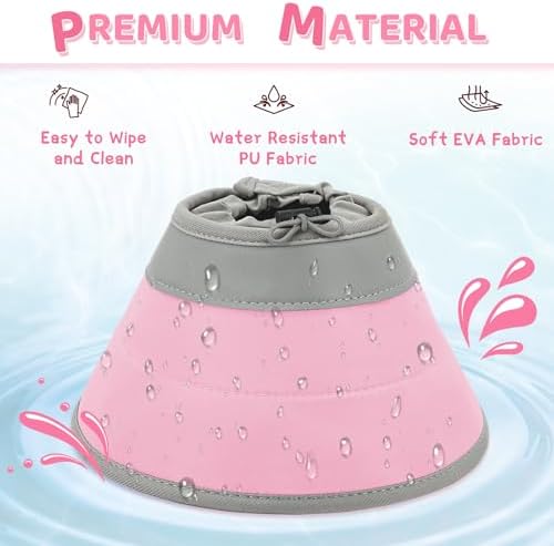 Cat Cone Collar Soft to Stop Licking, Adjustable, Foldable Lightweight Kitten Cones After Surgery Recovery for Cats & Kittens, Cat Cone Alternative, Easy Eating (Solid Pink, S) - Image 5