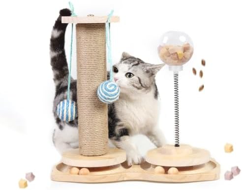 Marchul Cat Ball Toy with Treat Ball, KittenTreat Dispenser Toy with Roller Track Catnip Balls by Marchul
