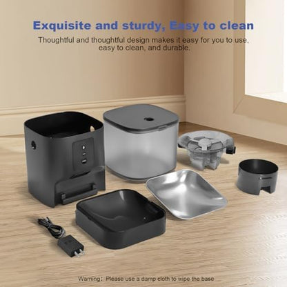 ANDOLL HOME 2.4G Automatic Cat Feeder, 4L WiFi Food Dispenser with 10s Voice Recorder, Pet Feeder up to 10 Meals per Day, Timed Cat Feeder with Dry Food Sealed Ring - Image 5