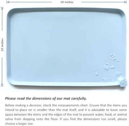Hoki Found Silicone Pet Food Mats - Non Slip Bowl Placemats for Dogs & Cats - Waterproof, Suitable for Carpet - Frost - Image 5