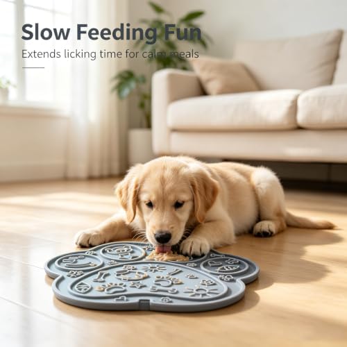 Lick Mat for Dogs & Cats - Paw Shape Suction Pad Bathing Grooming - Image 2
