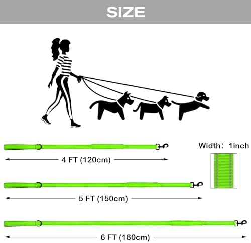 Joytale Dog Leash for Large Dogs that Pull, Double Handle, 4FT, Green - Image 6
