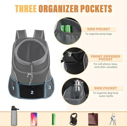 YUDODO Dog Front Carrier Backpack, Adjustable Breathable Dog Backpack - Image 4