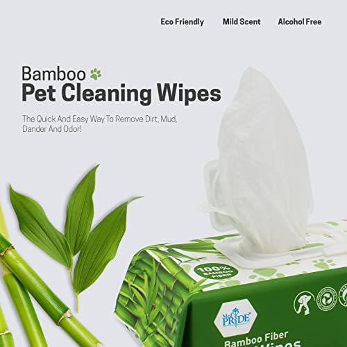 MED PRIDE Bamboo Fiber Dog Wipes 8x8 in,Biodegradable,Aloe Vera,800 Count - Image 2