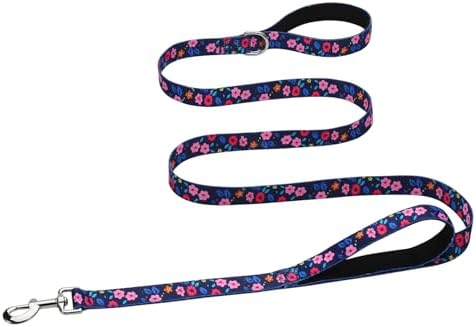 Hikiko 5FT Dog Leash Padded Double Handle with Designed Pattern by Hikiko
