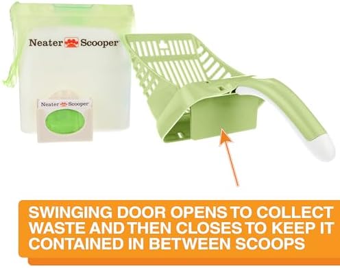 Neater Pet Brands Neater Scooper Standard Cat Litter Scoop, 60 Refill Bags – Mess-Free Cat Litter Scooper with Bag, Spill-Proof Kitty Box Sifter, Bin Doubles as Scoop Holder, For Single-Cat Households - Image 3