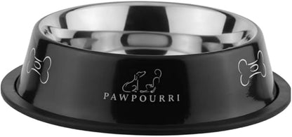 Printed Bowl 23.6 fl oz Anti-Skid Food and Water Dog Bowl | Stainless Steel Bowl for Dogs and Cats | Dog Water and Food Bowl | Dog Feeding Bowl (Black)