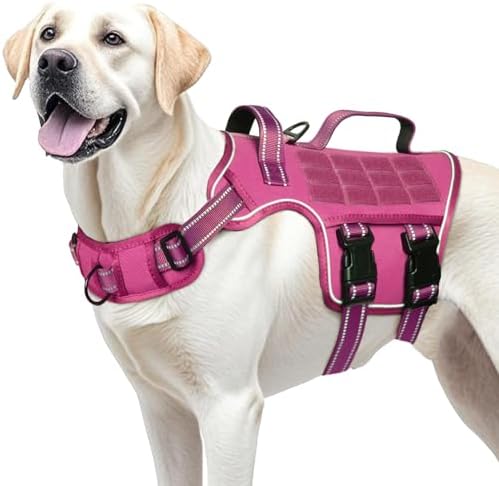 Dog Harness for Large Dogs, No Pull Tactical Vest with Front Clips by Runfido