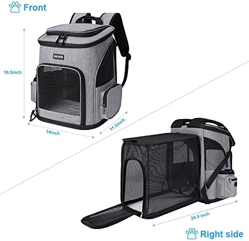 HALOVIE Pet Carrier Backpack Expandable for Cats Dogs Under 18 LB, Breathable Mesh Cat Backpack Carrier Bag, Foldable Dog Backpack Carrier for Small Dogs Rabbits Puppies - Image 6