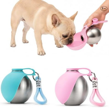 2 Pcs Portable Dog Water Bottle, 10oz Stainless Steel Puppy Water Tumbler by CabyGift