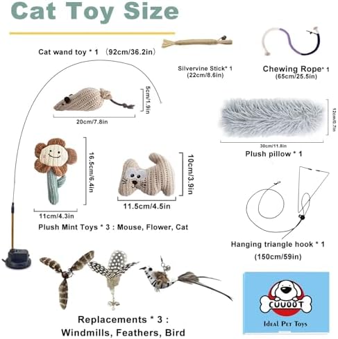 7-in-1 Kitten Toys for Indoor Cats with Washable Adhesive Suction Cup, Hanging Interactive Cat Toys, Silvervine Stick and Sisal Chew Rope Catnip Teething Toy for Bored Kitten - Image 6