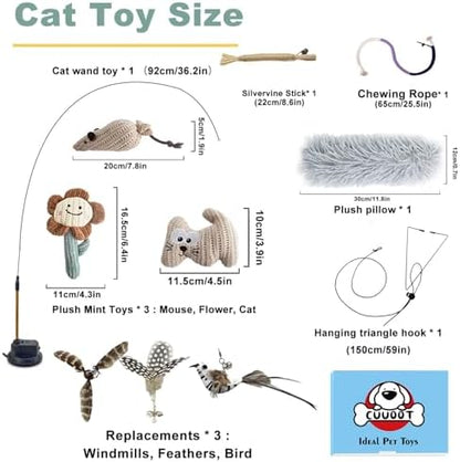7-in-1 Kitten Toys for Indoor Cats with Washable Adhesive Suction Cup, Hanging Interactive Cat Toys, Silvervine Stick and Sisal Chew Rope Catnip Teething Toy for Bored Kitten - Image 6