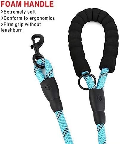 Plutus Pet Rope Dog Leash 6ft Long,Traffic Padded Two Handle,Heavy Duty,Reflective Double Handles Lead for Control Safety Training,Leashes for Large Dogs or Medium Dogs,Dual Handles Leads(Light Blue) - Image 7