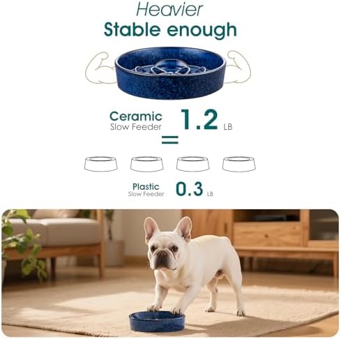 vancasso Slow Feeder Dog Bowl, 0.6 Cup Ceramic Puzzle Dish for Small Breeds - Image 4
