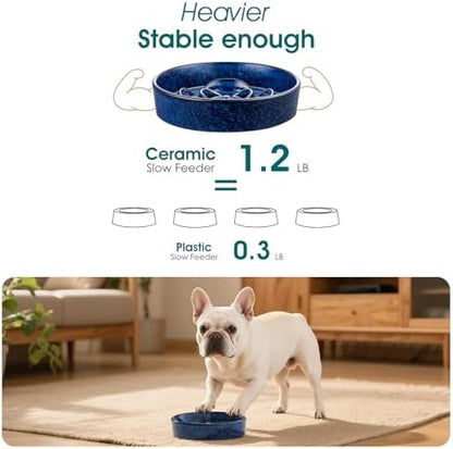 vancasso Slow Feeder Dog Bowl, 0.6 Cup Ceramic Puzzle Dish for Small Breeds - Image 4